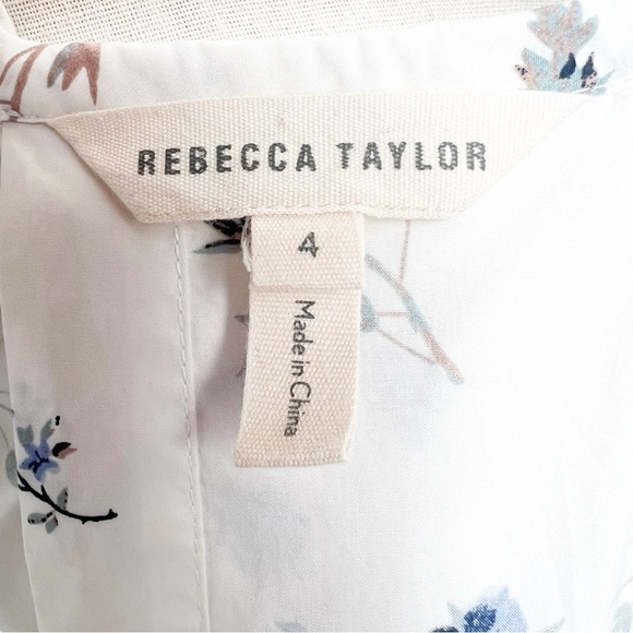 Rebecca Taylor White & Floral‎ Print Dress Size 4 - Picture 7 of 8